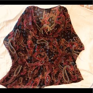 Dolman sleeve sheer top 22/24